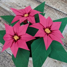 Load image into Gallery viewer, Christmas Pink Poinsettia - Origami Paper Poinsettia - Origami Blooms