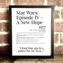 Load image into Gallery viewer, Movie Dictionary Description Quote Print - Star Wars Episode IV: A New Hope - Movie Prints by Zwag