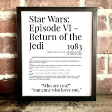 Load image into Gallery viewer, Movie Dictionary Description Quote Print - Star Wars: Episode VI – Return of the Jedi - Movie Prints by Zwag