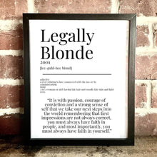 Load image into Gallery viewer, Movie Dictionary Description Quote Print - Legally Blonde - Movie Prints by Zwag