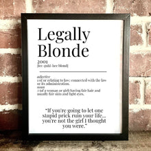 Load image into Gallery viewer, Movie Dictionary Description Quote Print - Legally Blonde - Movie Prints by Zwag