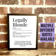 Load image into Gallery viewer, Movie Dictionary Description Quote Print - Legally Blonde - Movie Prints by Zwag