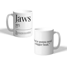 Load image into Gallery viewer, Movie Dictionary Description Quote Mug - Jaws - Movie Prints by Zwag