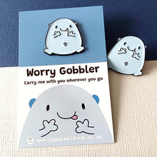 Load image into Gallery viewer, Enamel Pin - The Worry Gobbler - Anti-Anxiety Buddy - Positive Pin - By Kate Elford
