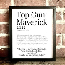 Load image into Gallery viewer, Movie Dictionary Description Quote Print - Top Gun Maverick - Movie Prints by Zwag