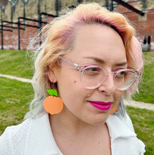 Load image into Gallery viewer, Peach Statement Earrings - Acrylic Earrings - Silly Loaf