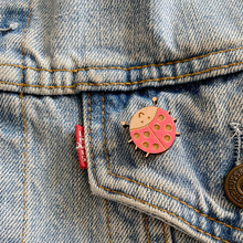 Load image into Gallery viewer, Ladybird Wooden Pin Badge - Squirrelbandit