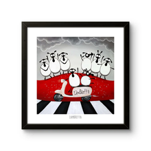 Load image into Gallery viewer, Print - Lambretta - Sheep Puns - Mervyn Tay Art