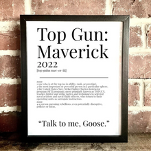 Load image into Gallery viewer, Movie Dictionary Description Quote Print - Top Gun Maverick - Movie Prints by Zwag