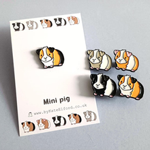 Load image into Gallery viewer, Enamel Pin - Mini Pig Pins - Lots of Colours - Guinea Pig Pin - By Kate Elford