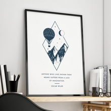 Load image into Gallery viewer, Print - A3 - Lack of Imagination - Oscar Wilde Literary Print - Blush and Blossom