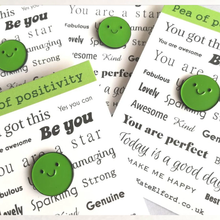 Load image into Gallery viewer, Enamel Pin - Pea of Positivity Pin - By Kate Elford