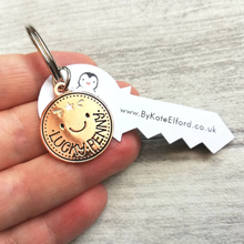 Load image into Gallery viewer, Enamel Keyring - Lucky Penny - Cute mini key ring - By Kate Elford