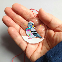Load image into Gallery viewer, Acrylic Christmas Decoration - Pigeon - By Kate Elford