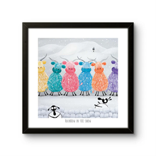 Load image into Gallery viewer, Print - Rainbow in the Snow - Highland Cows - Mervyn Tay Art