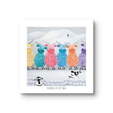 Load image into Gallery viewer, Print - Rainbow in the Snow - Highland Cows - Mervyn Tay Art