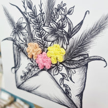 Load image into Gallery viewer, Crochet Greetings Card - Flowers in Envelope - Best Efforts