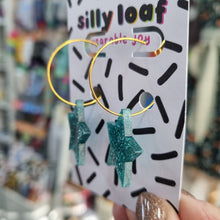 Load image into Gallery viewer, Glitter Star Hoop Earrings - Acrylic Earrings - Silly Loaf