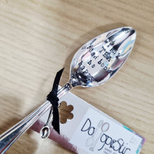 Load image into Gallery viewer, Drink TEA, read books, be happy - stamped teaspoon - Dollop and Stir