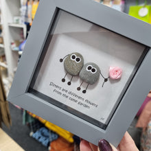 Load image into Gallery viewer, Sisters Are Different Flowers from The Same Garden - Sister Pebble Art Frame - Pebbled19