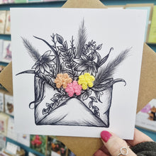 Load image into Gallery viewer, Crochet Greetings Card - Flowers in Envelope - Best Efforts