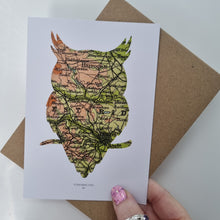 Load image into Gallery viewer, Vintage Map silhouette cards - Yorkshire and Leeds - Studio Seven