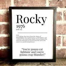 Load image into Gallery viewer, Movie Dictionary Description Quote Print - Rocky - Movie Prints by Zwag