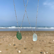 Load image into Gallery viewer, Sea Glass Necklace - Satellite Chain - Sterling Silver - various colours - Fayth Seaglass