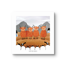 Load image into Gallery viewer, Print - Scottish Locals - Highland Cow Puns - Mervyn Tay Art