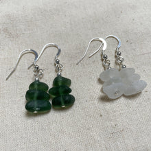 Load image into Gallery viewer, Sea Glass Dangle Earrings - one bead - Sterling Silver - various colours - Fayth Seaglass