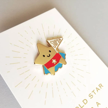 Load image into Gallery viewer, Enamel Pin - Gold Star for a Super Star - Positive Pin - By Kate Elford