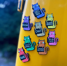 Load image into Gallery viewer, Sweary Cat Fridge Magnets - Katie Abey - sweary cats - caution: bad language!