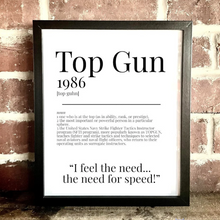 Load image into Gallery viewer, Movie Dictionary Description Quote Print - Top Gun - Movie Prints by Zwag