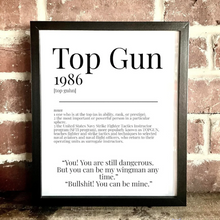 Load image into Gallery viewer, Movie Dictionary Description Quote Print - Top Gun - Movie Prints by Zwag