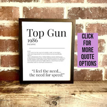 Load image into Gallery viewer, Movie Dictionary Description Quote Print - Top Gun - Movie Prints by Zwag