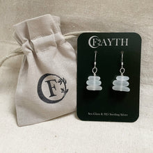 Load image into Gallery viewer, Sea Glass Dangle Earrings - Sterling Silver - various colours - Fayth Seaglass