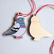 Load image into Gallery viewer, Wooden Christmas Decoration - Pigeon - By Kate Elford