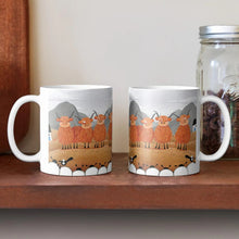 Load image into Gallery viewer, Ceramic Mug - Scottish Locals - Cow & Sheep Puns - Mervyn Tay Art