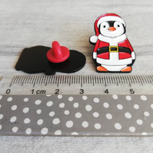 Load image into Gallery viewer, Enamel Pin - Santa Penguin - Christmas Pin - By Kate Elford