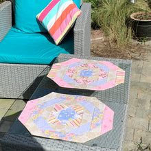 Load image into Gallery viewer, Placemats pink, blue and beige 2 - patchwork - tableware - Indigo Plum Creations