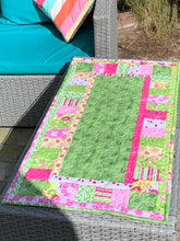 Load image into Gallery viewer, Table Centre green, pink, yellow - table runner - tableware - patchwork - Indigo Plum Creations