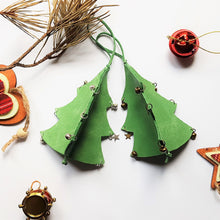 Load image into Gallery viewer, Leather Christmas Tree Decoration - Green - Shadowcrafts
