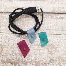 Load image into Gallery viewer, Leather Cable Tidy/Cable Clips - Set of 3 - Shadow Craft