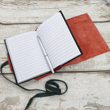 Load image into Gallery viewer, Leather covered notebook - Shadow Crafts - recycled Leather - stationery lovers