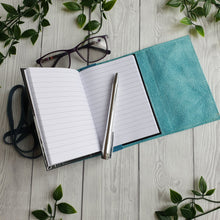 Load image into Gallery viewer, Leather covered notebook - Shadow Crafts - recycled Leather - stationery lovers