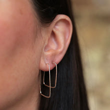 Load image into Gallery viewer, Sterling Silver Hammered Geometric Hoop Earrings - Maxwell Harrison Jewellery - gift idea