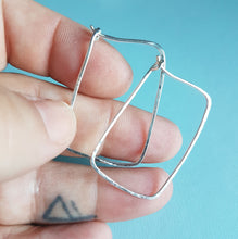 Load image into Gallery viewer, Sterling Silver Hammered Geometric Hoop Earrings - Maxwell Harrison Jewellery - gift idea