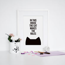 Load image into Gallery viewer, In this house the cat/cats make the rules - A4 Print - Purple Tree Designs - cat lovers