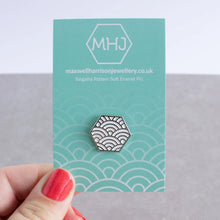 Load image into Gallery viewer, Geometric Design Enamel Pin - Seigaiha pattern - Maxwell Harrison Jewellery