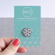 Load image into Gallery viewer, Geometric Design Enamel Pin - Asanoha pattern - Maxwell Harrison Jewellery